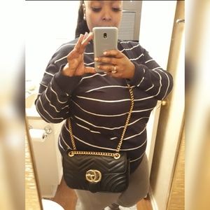 Navy Blue and White Stripe Sweater Size 3xl